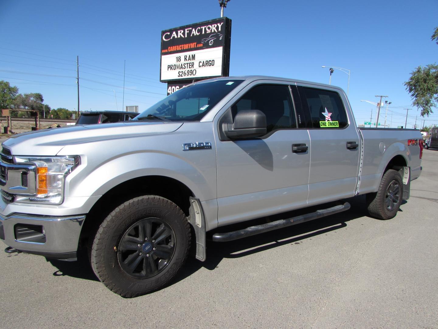 2019 Silver /Gray Cloth Ford F-150 XLT FX4 SuperCrew 6.5-ft. Bed 4WD (1FTFW1E58KF) with an 5.0L V8 OHV 16V engine, 6A transmission, located at 4562 State Avenue, Billings, MT, 59101, (406) 896-9833, 45.769516, -108.526772 - Photo#0
