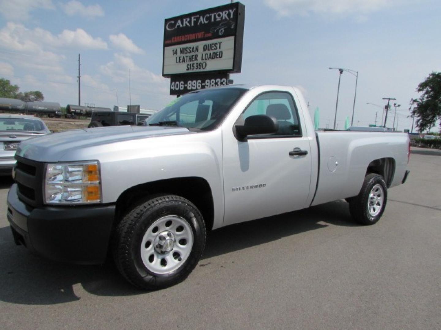 2013 Silver /Gray Chevrolet Silverado 1500 Work Truck 2WD (1GCNCPEA5DZ) with an 4.8L V6 OHV 16V engine, 4 speed automatic transmission, located at 4562 State Avenue, Billings, MT, 59101, (406) 896-9833, 45.769516, -108.526772 - Photo#0