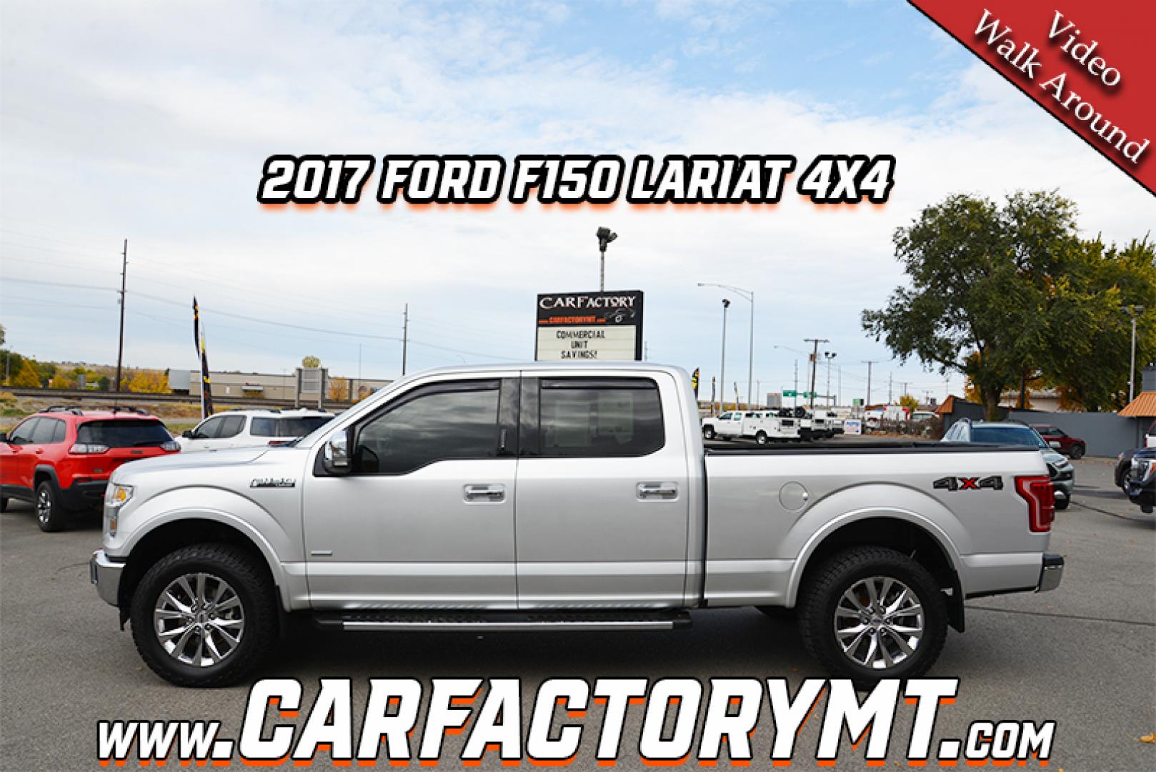 2017 Ingot Silver /Gray Leather Ford F-150 Lariat SuperCrew 6.5-ft. Bed 4WD (1FTFW1EG5HK) with an 3.5 V6 engine, 10A transmission, located at 4562 State Avenue, Billings, MT, 59101, (406) 896-9833, 45.769516, -108.526772 - Photo#1