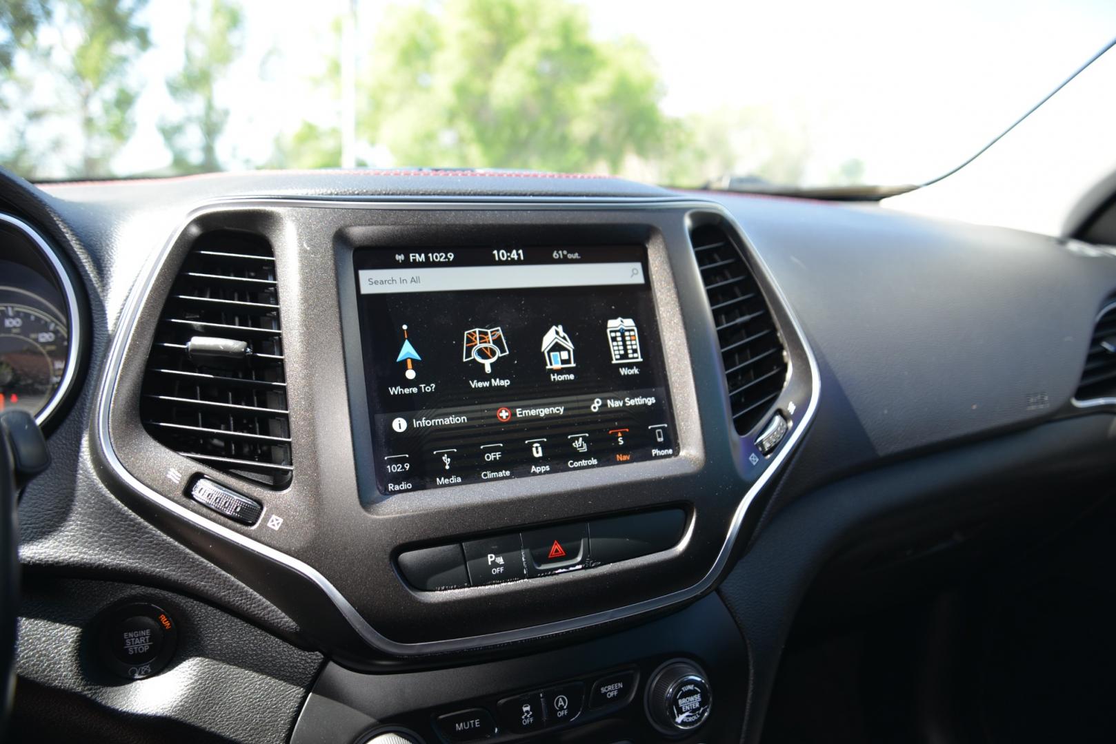 2019 Firecracker Red /Black Leather Jeep Cherokee Trailhawk (1C4PJMBXXKD) with an 3.2L V6 engine, 9 speed automatic transmission, located at 4562 State Avenue, Billings, MT, 59101, (406) 896-9833, 45.769516, -108.526772 - 2019 Jeep Cherokee Trail Hawk 4x4 The Trail Hawk is a Low Mileage Local trade in, it is a 1 Owner jeep. The interior and exterior are in very clean condition and the suv runs and drives nicely. The Tires are 17 Inch Open Range All Terrain's and they are in good condition. it has a 3.2 Liter V6, 9 - Photo#16