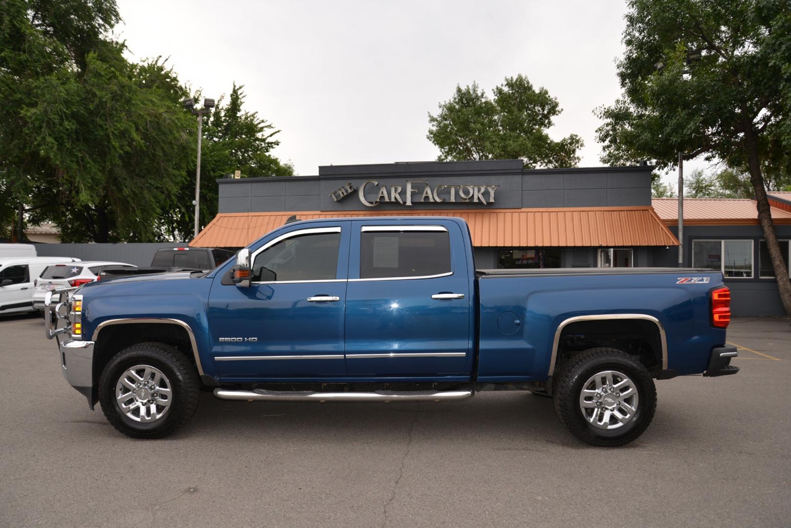 2015 Blue /Gray Leather Chevrolet Silverado 2500HD LTZ Z71 (1GC1KWEGXFF) with an 6.0L Gasoline engine engine, Automatic transmission, located at 4562 State Avenue, Billings, MT, 59101, (406) 896-9833, 45.769516, -108.526772 - Photo#1