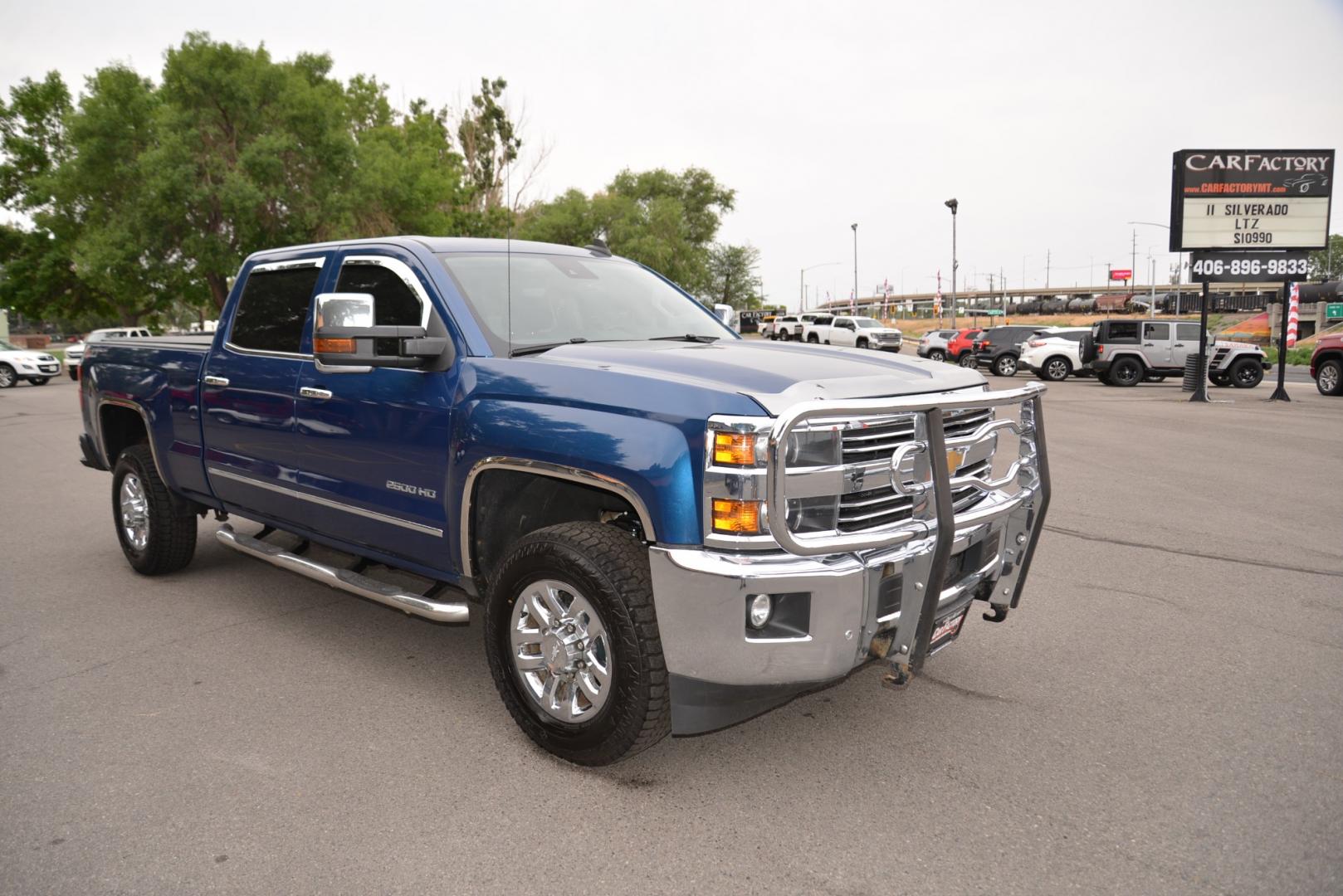 2015 Blue /Gray Leather Chevrolet Silverado 2500HD LTZ Z71 (1GC1KWEGXFF) with an 6.0L Gasoline engine engine, Automatic transmission, located at 4562 State Avenue, Billings, MT, 59101, (406) 896-9833, 45.769516, -108.526772 - Photo#3