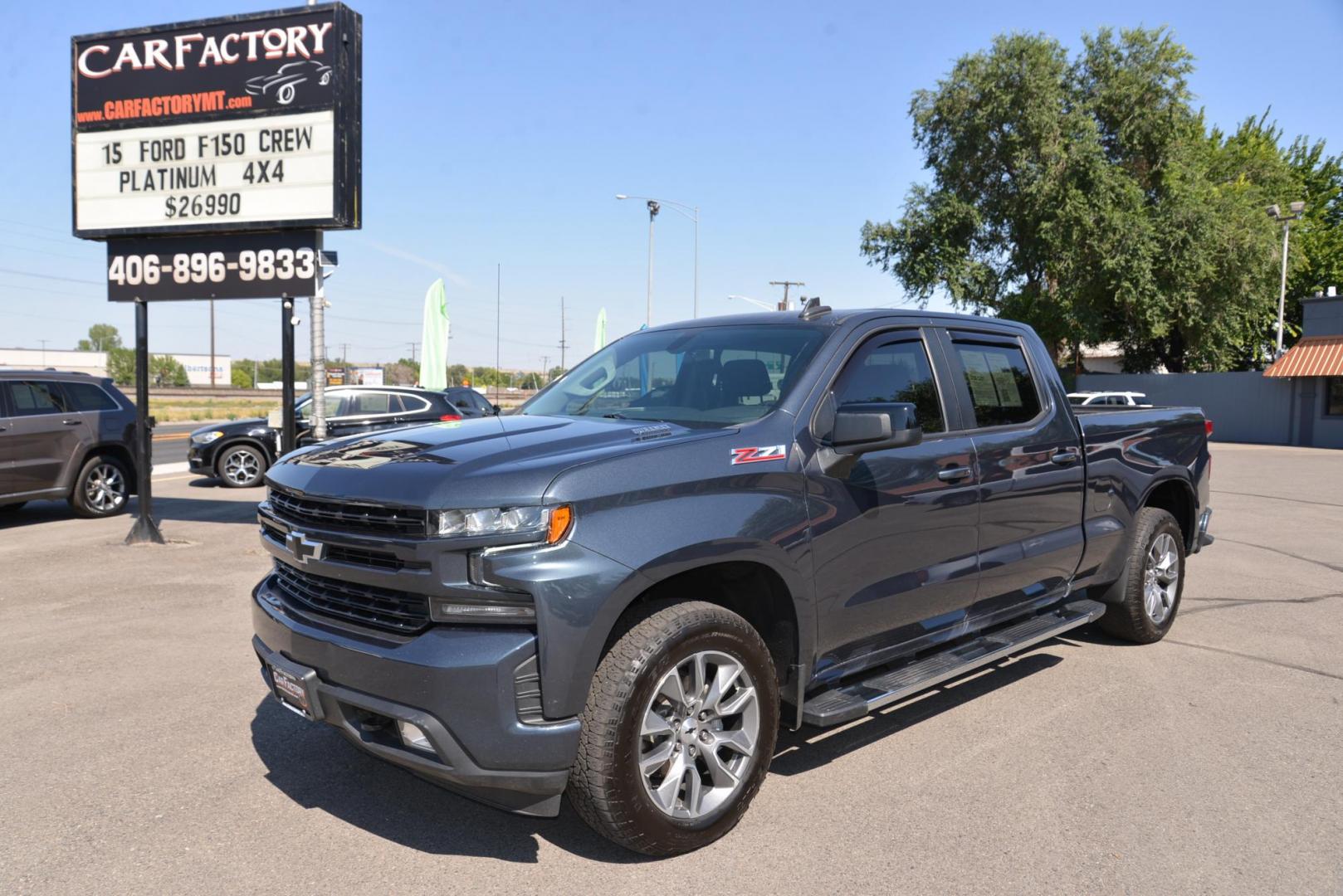 2021 Grey /Black Chevrolet Silverado 1500 RST (1GCUYEET1MZ) with an 3.0L Duramax Diesel engine, 10 Speed Automatic transmission, located at 4562 State Avenue, Billings, MT, 59101, (406) 896-9833, 45.769516, -108.526772 - 2021 Chevy 1500 crew cab 4x4, RST with a 3 Liter Duramax engine, 10 speed Automatic , 3 23 rear axle, 7000 Pound Gvwr, with only 30.081 Miles Features include: All star Edition Z71 package Convenience Package Large 8 inch touch screen Chevy mylink Infotainment with Sirius XM , Bluetooth, wit - Photo#2