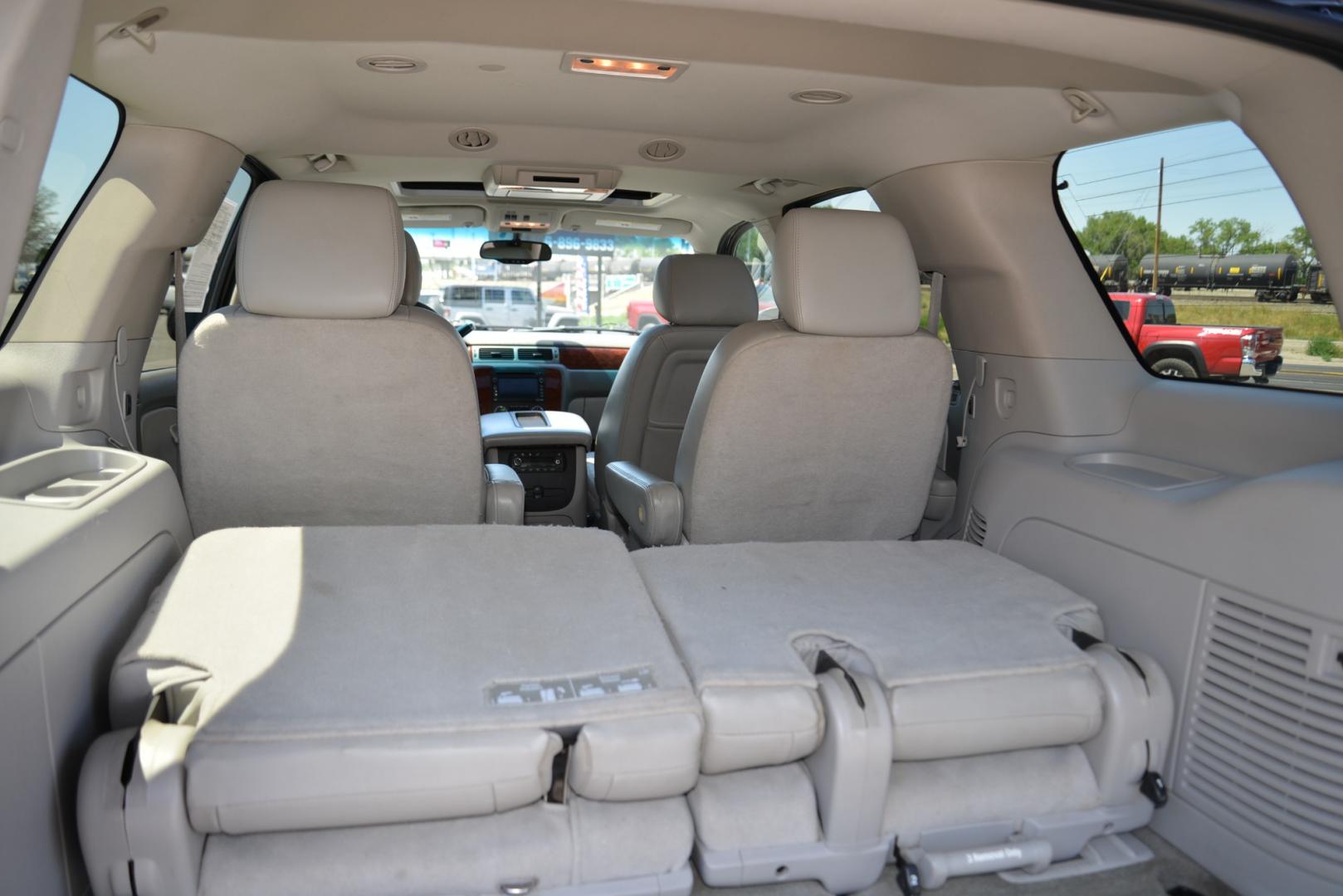 2011 Black Granite Metallic /Light Titanium/Dark Titanium Chevrolet Tahoe LTZ (1GNSKCE03BR) with an 5.3L V8 engine, 6 speed automatic transmission, located at 4562 State Avenue, Billings, MT, 59101, (406) 896-9833, 45.769516, -108.526772 - 2011 Chevy Tahoe 4 Wheel Drive, with a 5.3 Liter V8, 6 Speed automatic transmission,  3.42 ratio Rear Axle, 7300 pound GVWR , Heavy duty locking rear differential and Heavy duty Trailering package Features include LTZ package Sun, Entertainment and destinations package 2nd row captains chairs a - Photo#14