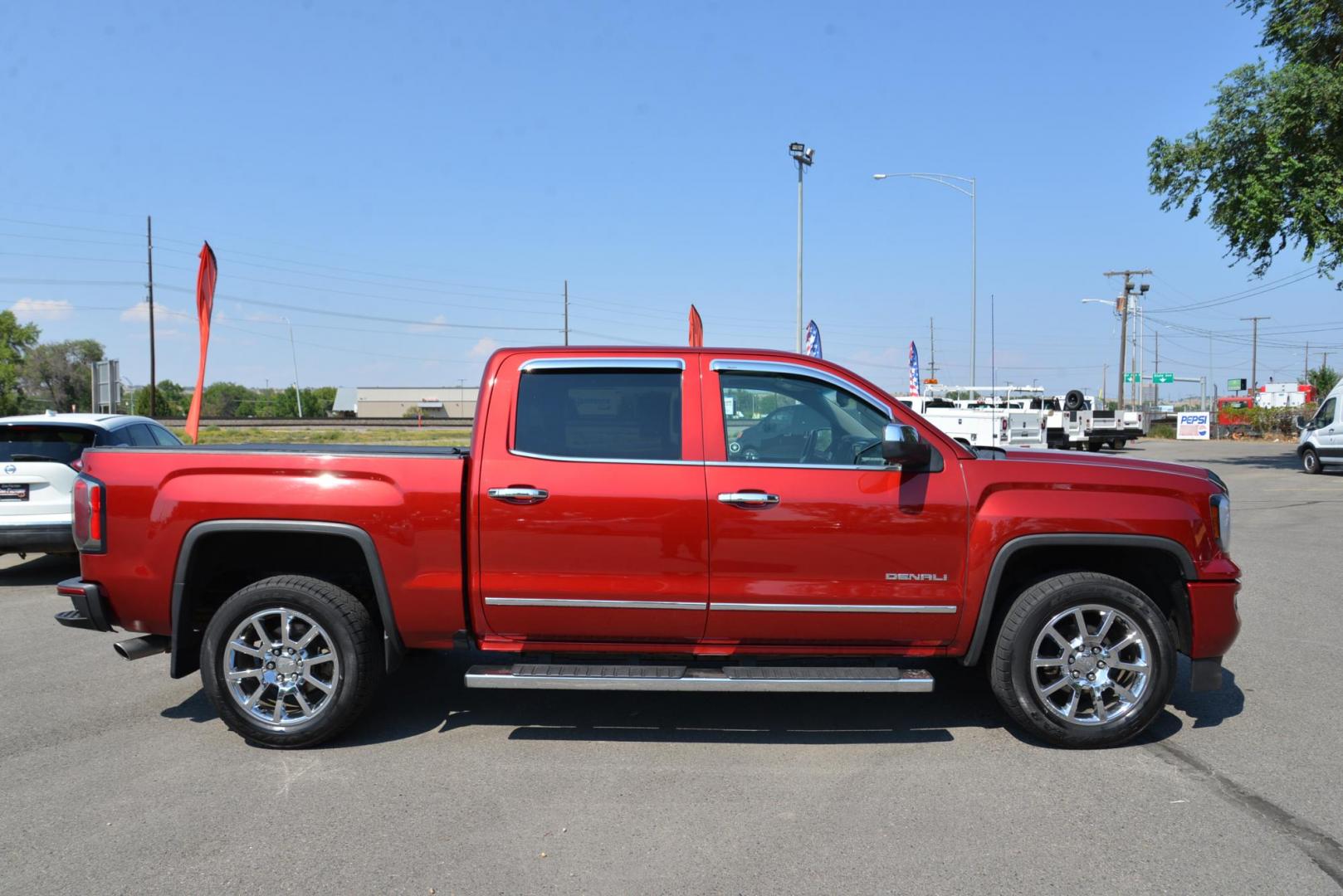 2018 Red Quartz Tintcoat /dark charcoal GMC Sierra 1500 Denali Crew Cab Long Box 4WD (3GTU2PEC3JG) with an 5.3L V8 OHV 16V engine, 8 speed Automatic transmission, located at 4562 State Avenue, Billings, MT, 59101, (406) 896-9833, 45.769516, -108.526772 - 2018 GMC Sierra 1500 Denali Crew Cab 4x4 This is a One Owner Truck, There are no accidents reported on the vehicle history report, the tires are 20 inch Goodyear Eagle LS2's and they are in good shape, the Denali runs smooth and quiet and the truck is very clean inside and out! The GMC has a long l - Photo#3