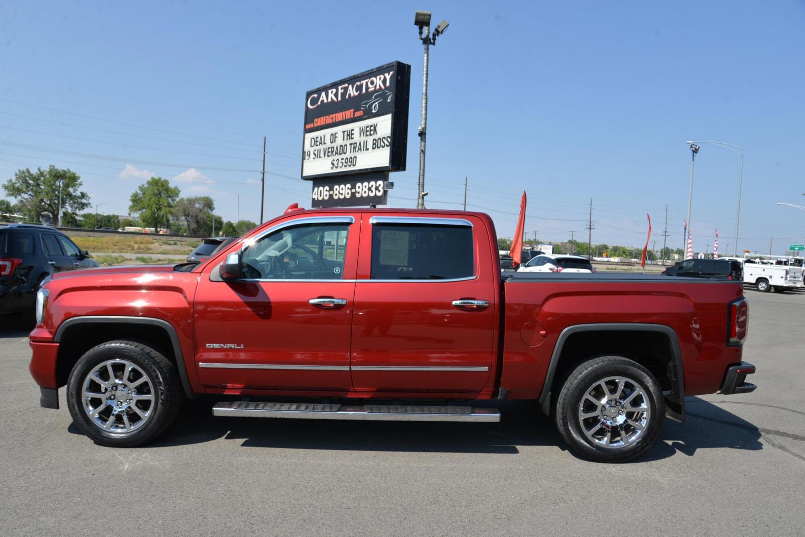 2018 Red Quartz Tintcoat /dark charcoal GMC Sierra 1500 Denali Crew Cab Long Box 4WD (3GTU2PEC3JG) with an 5.3L V8 OHV 16V engine, 8 speed Automatic transmission, located at 4562 State Avenue, Billings, MT, 59101, (406) 896-9833, 45.769516, -108.526772 - Photo#4