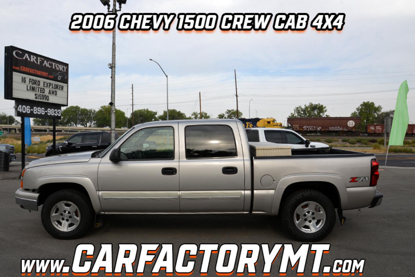 2006 Silver Birch Metallic /dark charcoal Chevrolet Silverado 1500 LS2 Crew Cab 4WD (2GCEK13T861) with an 5.3L V8 OHV 16V engine, 4-Speed Automatic Overdrive transmission, located at 4562 State Avenue, Billings, MT, 59101, (406) 896-9833, 45.769516, -108.526772 - 2006 Chevy 1500 Crew Cab LT Z71 4x4 This truck is a local Trade In. Seems to run and Drive Good, The 4x4 systems seems to work as it should, the tires are in decent shape. Power seat works, Radio Including XM Satellite Radio Works, it has Power windows and locks, tilt, cruise, Air conditioning, S - Photo#0