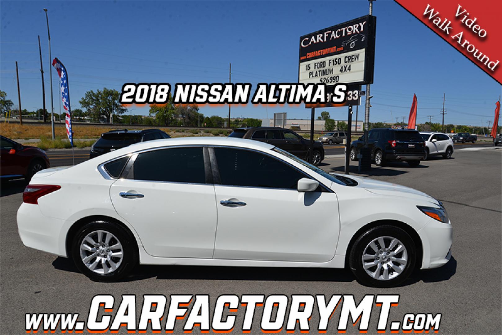 2018 Glacier White /Charcoal Nissan Altima 2.5S (1N4AL3AP9JC) with an 2.5L L4 DOHC 16V engine, CVT transmission, located at 4562 State Avenue, Billings, MT, 59101, (406) 896-9833, 45.769516, -108.526772 - 2018 Nissan Altima S This Nissan was a local Trade In, There are no accidents reported on the history report. It has been inspected and serviced. We have a copy of the history report and inspection. The Tires are 16 Inch Hankook's and they are in good condition, The interior and exterior of the Alt - Photo#1