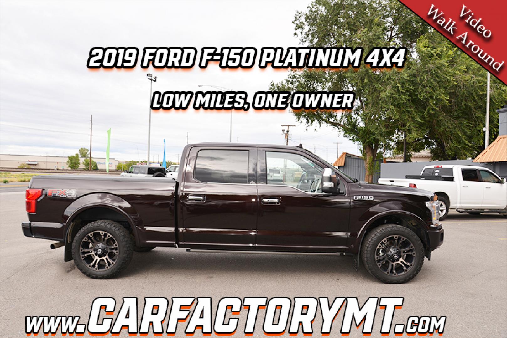 2019 Magma /BLACK /DARK MARSALA Ford F-150 (1FTFW1E50KF) with an 5.0L V8 OHV 16V engine, 6A transmission, located at 4562 State Avenue, Billings, MT, 59101, (406) 896-9833, 45.769516, -108.526772 - 2019 Ford F-150 Platinum SuperCrew with a 6 And A Half Foot Bed, 4 Wheel Drive This is a 1 Owner Low Mileage Truck with no accidents reported on the history report ,the truck runs and drives great , the tires are 20 Inch Cooper Discoverers that are in good shape, and brand new Aftermarket Wheels . - Photo#1