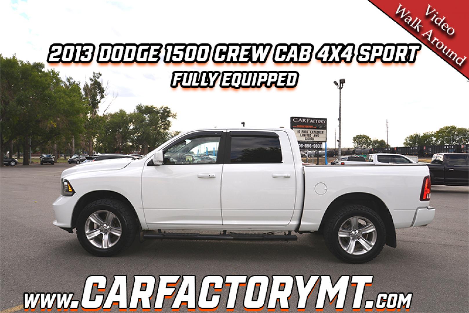 2013 Bright White /Black RAM 1500 Sport (1C6RR7MT6DS) with an 5.7L V8 OHV 16V engine, 6-Speed Automatic transmission, located at 4562 State Avenue, Billings, MT, 59101, (406) 896-9833, 45.769516, -108.526772 - Photo#1