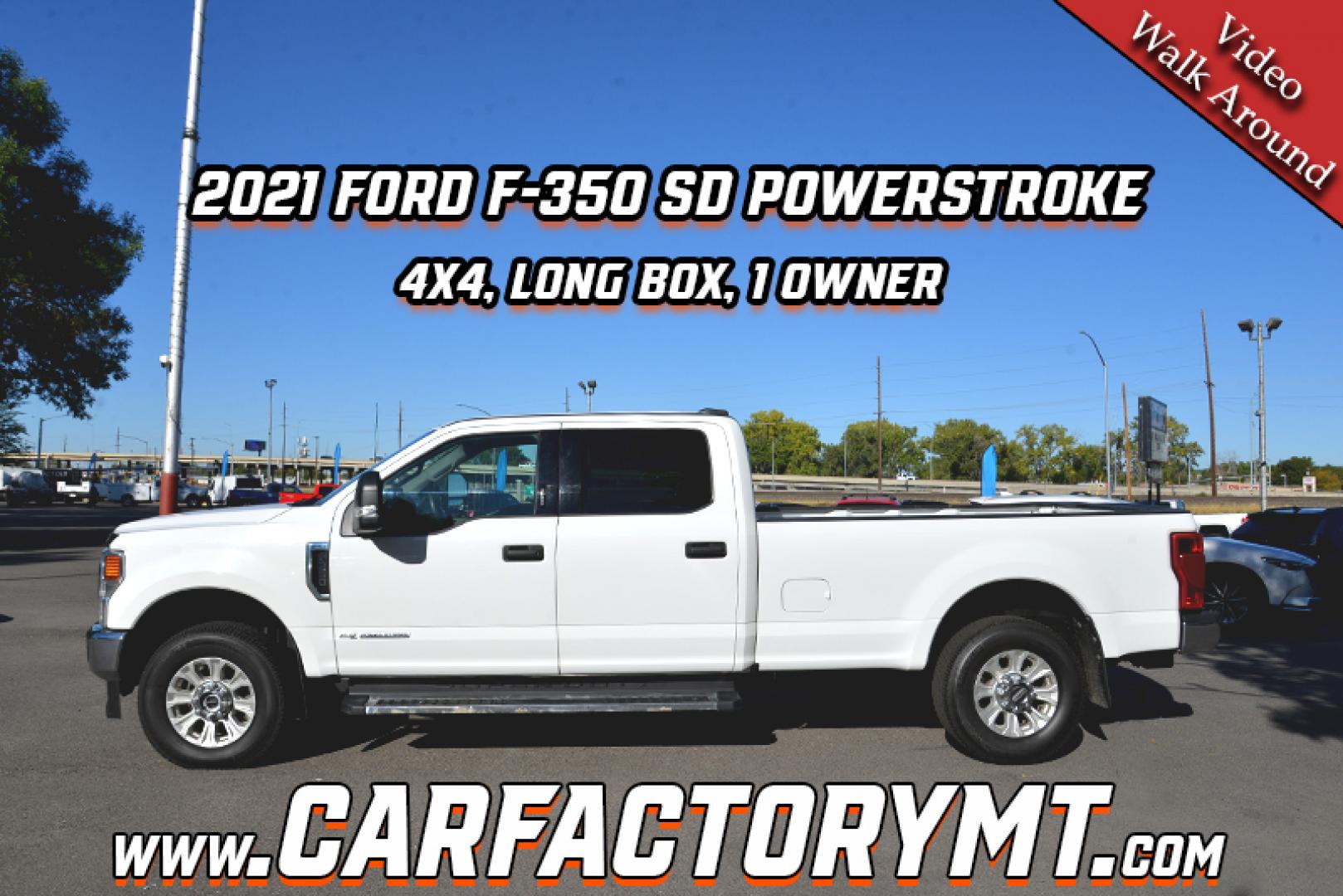 2021 Oxford White /Grey Ford F-350 SD XLT (1FT8W3BT4ME) with an 6.7L V8 OHV 16V DIESEL engine, 10 Speed Automatic transmission, located at 4562 State Avenue, Billings, MT, 59101, (406) 896-9833, 45.769516, -108.526772 - Photo#1