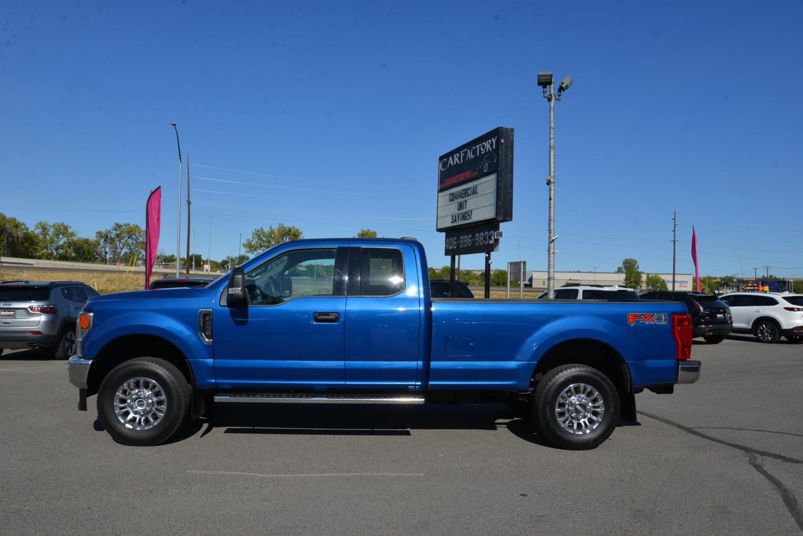 2022 Atlas Blue /Medium Earth Grey Ford F-250 SD XLT SuperCab Long Bed 4WD (1FT7X2B68NE) with an 6.2L V8 OHV 16V engine, 6-Speed Heavy Duty Automatic transmission, located at 4562 State Avenue, Billings, MT, 59101, (406) 896-9833, 45.769516, -108.526772 - This is a 2022 Ford F250 SuperCab XLT 4x4 its a One Owner Truck with no accidents recorded on the history report. The Ford still has remaining factory warranty. it runs and drives nicely, The interior and exterior are very clean.. The tires are 18 Inch Toyo Open Country's and they are in good shape - Photo#2