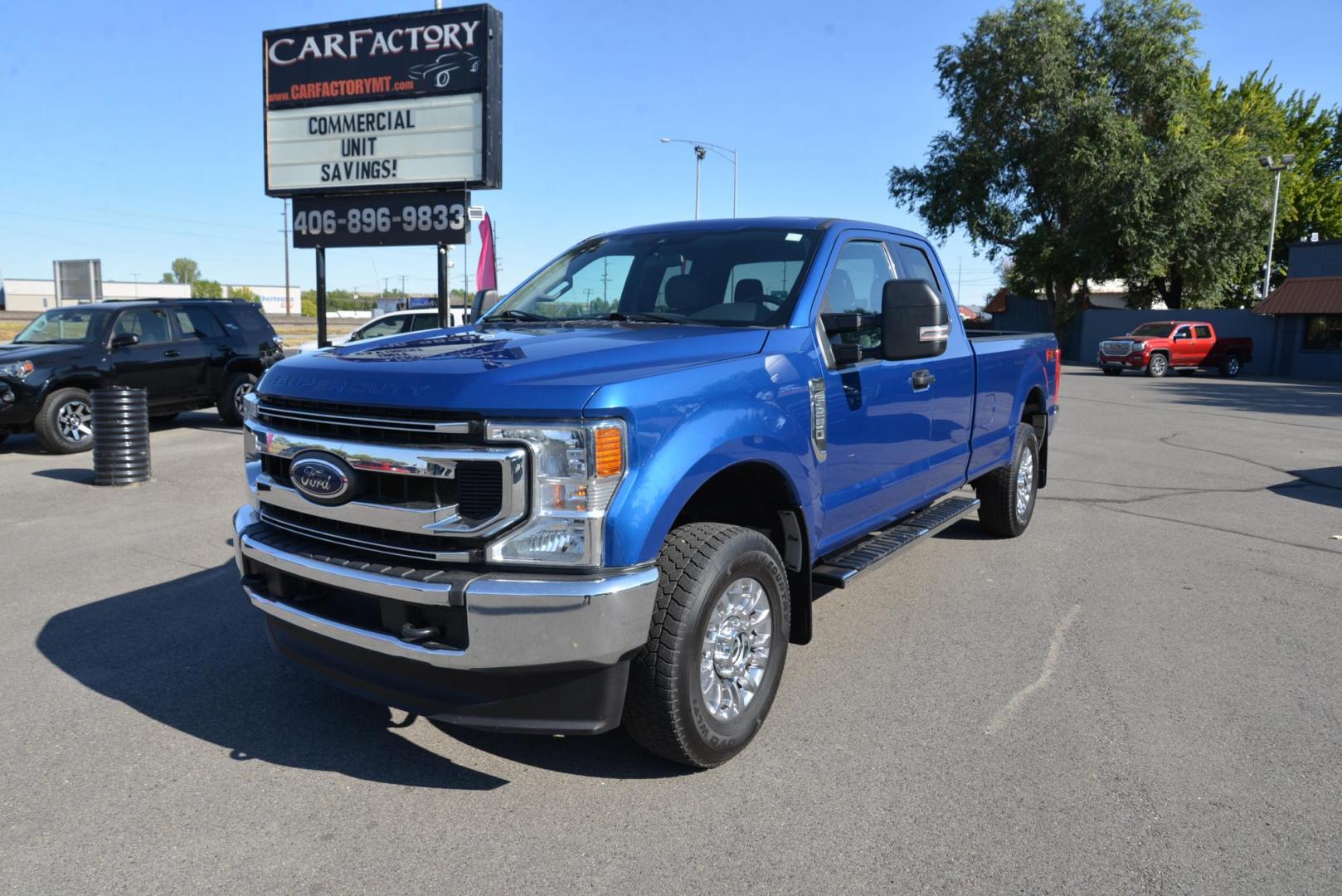 2022 Atlas Blue /Medium Earth Grey Ford F-250 SD XLT SuperCab Long Bed 4WD (1FT7X2B68NE) with an 6.2L V8 OHV 16V engine, 6-Speed Heavy Duty Automatic transmission, located at 4562 State Avenue, Billings, MT, 59101, (406) 896-9833, 45.769516, -108.526772 - Photo#3