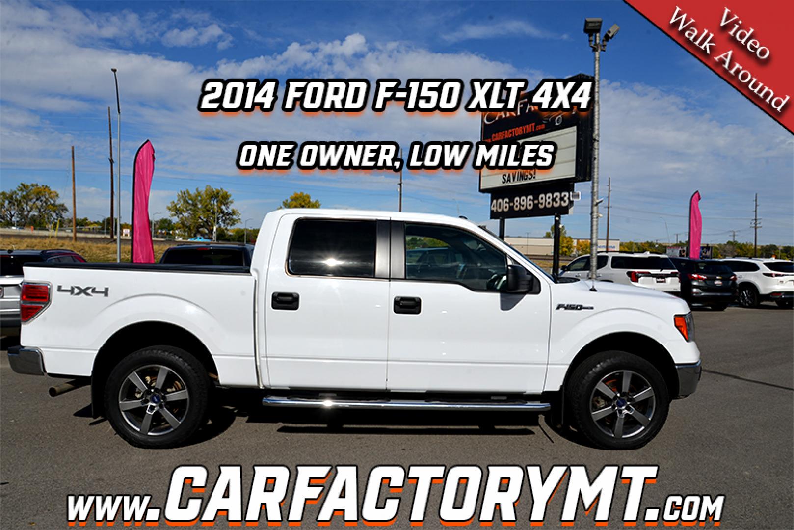 2014 Oxford White /Grey Ford F-150 XL SuperCrew 5.5-ft. Bed 4WD (1FTFW1EF8EK) with an 5.0L V8 engine, 6-Speed Automatic transmission, located at 4562 State Avenue, Billings, MT, 59101, (406) 896-9833, 45.769516, -108.526772 - 2014 Ford F1 50 Super Crew XLT 4x4, 5 1/2 Foot Bed It's a Low mileage , One Owner Ford, There are no accidents recorded on the history report, The interior and exterior are very clean and the Ford runs and drives smooth and quiet. The tires are in good condition it has a 5 Liter V8, 6 Speed Aut - Photo#1