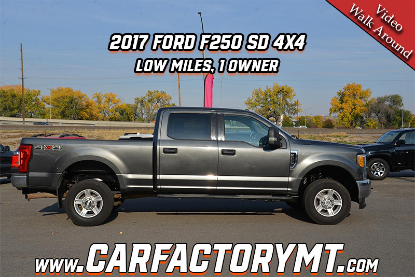 2017 Magnetic /Medium Earth Gray Ford F-250 SD XLT (1FT7W2B6XHE) with an 6.2L V8 OHV 16V engine, 6-Speed Heavy Duty Automatic transmission, located at 4562 State Avenue, Billings, MT, 59101, (406) 896-9833, 45.769516, -108.526772 - 2017 Ford F250 Super Duty Crew Cab XLT 4x4 This Ford is a one owner truck and has only 47,716 miles! The truck runs and drives great. The interior and exterior are clean. The Tires are 17 inch and they are brand new. it has a 6. 2 Liter V8, 6 Speed Automatic Transmission, 3 73 Electronic Locking - Photo#1