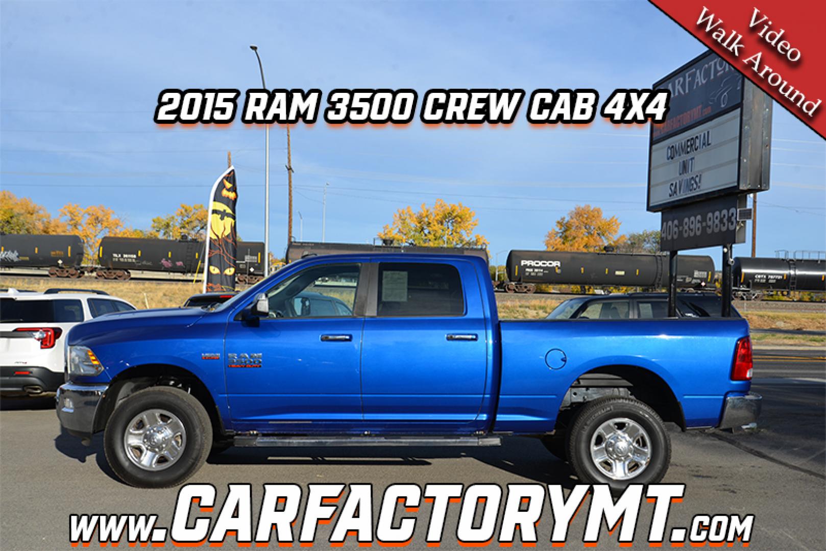 2015 Blue /Grey RAM 3500 SLT Crew Cab SWB 4WD (3C63R3DJ8FG) with an 6.4L V8 OHV 16V engine, 6-Speed Automatic transmission, located at 4562 State Avenue, Billings, MT, 59101, (406) 896-9833, 45.769516, -108.526772 - 20 15 Ram 3500 Crew Cab SLT 4 Wheel Drive This has been in Montana Since new, There are no accidents recorded on the history report. The Tires are 18 Inch Michelin LTX's and they are in good shape. We have had the transmission rebuilt and the transmission has a warranty on it. The Ram has a 6.4 - Photo#1