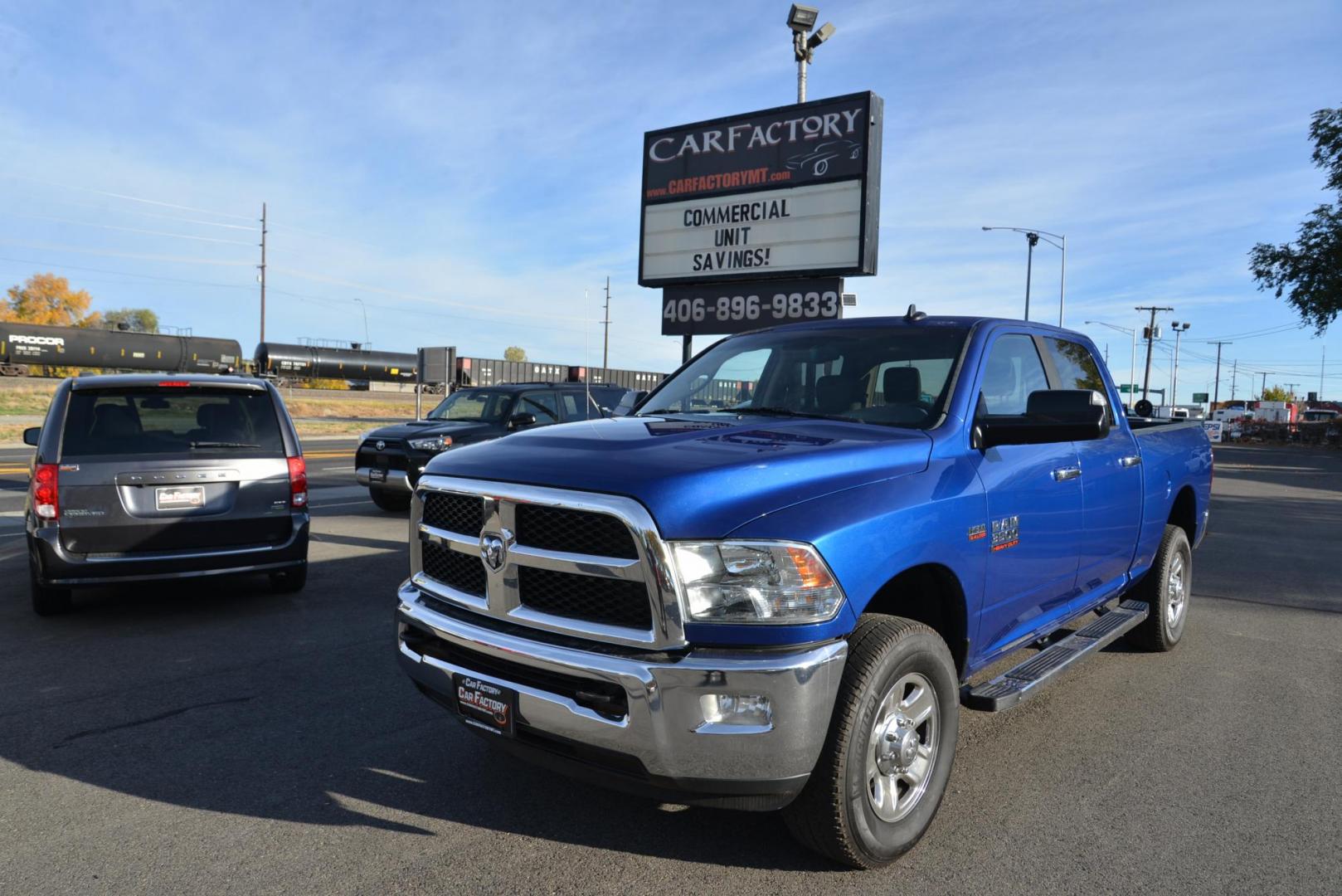 2015 Blue /Grey RAM 3500 SLT Crew Cab SWB 4WD (3C63R3DJ8FG) with an 6.4L V8 OHV 16V engine, 6-Speed Automatic transmission, located at 4562 State Avenue, Billings, MT, 59101, (406) 896-9833, 45.769516, -108.526772 - 20 15 Ram 3500 Crew Cab SLT 4 Wheel Drive This has been in Montana Since new, There are no accidents recorded on the history report. The Tires are 18 Inch Michelin LTX's and they are in good shape. We have had the transmission rebuilt and the transmission has a warranty on it. The Ram has a 6.4 - Photo#3