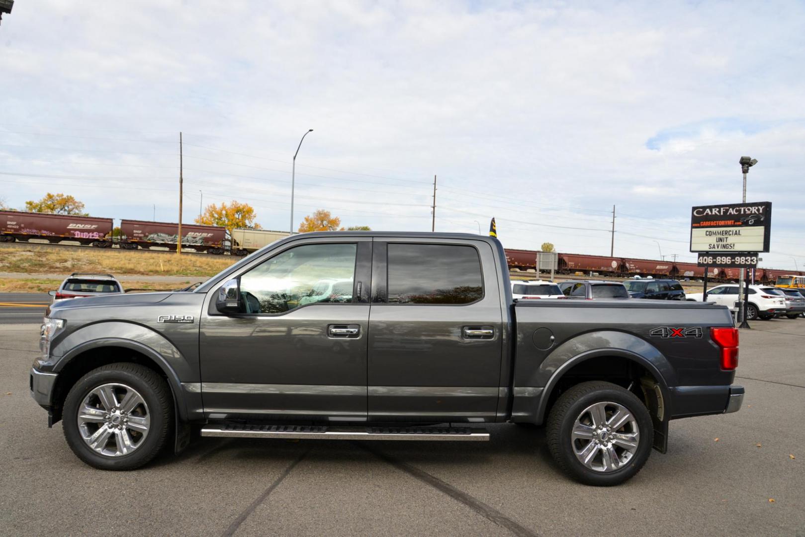 2018 Magnetic /Grey Ford F-150 Lariat (1FTEW1E52JF) with an 5.0L V8 OHV 32V engine, 10 Speed Automatic transmission, located at 4562 State Avenue, Billings, MT, 59101, (406) 896-9833, 45.769516, -108.526772 - Photo#3