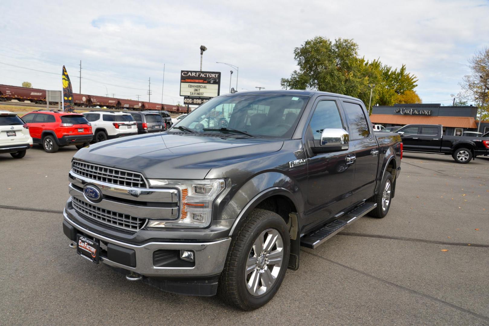 2018 Magnetic /Grey Ford F-150 Lariat (1FTEW1E52JF) with an 5.0L V8 OHV 32V engine, 10 Speed Automatic transmission, located at 4562 State Avenue, Billings, MT, 59101, (406) 896-9833, 45.769516, -108.526772 - 2018 Ford F1 50 Super Crew Lariat 4x4 This Low Mileage, One Owner Ford has no accidents recorded on the history report. The truck runs and drives nicely. The interior and exterior are very clean. The 20 Inch Tires are in next to new condition The Ford has a 5 Liter V8 Engine. 10 Speed Automati - Photo#2