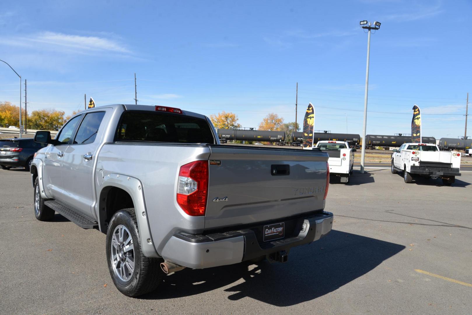 2017 Silver /Black Toyota Tundra Platinum CrewMax 5.7L 4WD (5TFAY5F14HX) with an 5.7L V8 DOHC 32V engine, 6A transmission, located at 4562 State Avenue, Billings, MT, 59101, (406) 896-9833, 45.769516, -108.526772 - 2017 Toyota Tundra Crew Max Platinum 4x4 The Tundra is a low mileage , One Owner Truck. It runs and drives nicely, The interior and exterior are clean. It has 20 Inch tires that are in good shape it has a 5 .7 Liter V8 that produces 381 Horsepower at 5,600 RPM and 401 Pound Foot of Torque at 3,6 - Photo#4