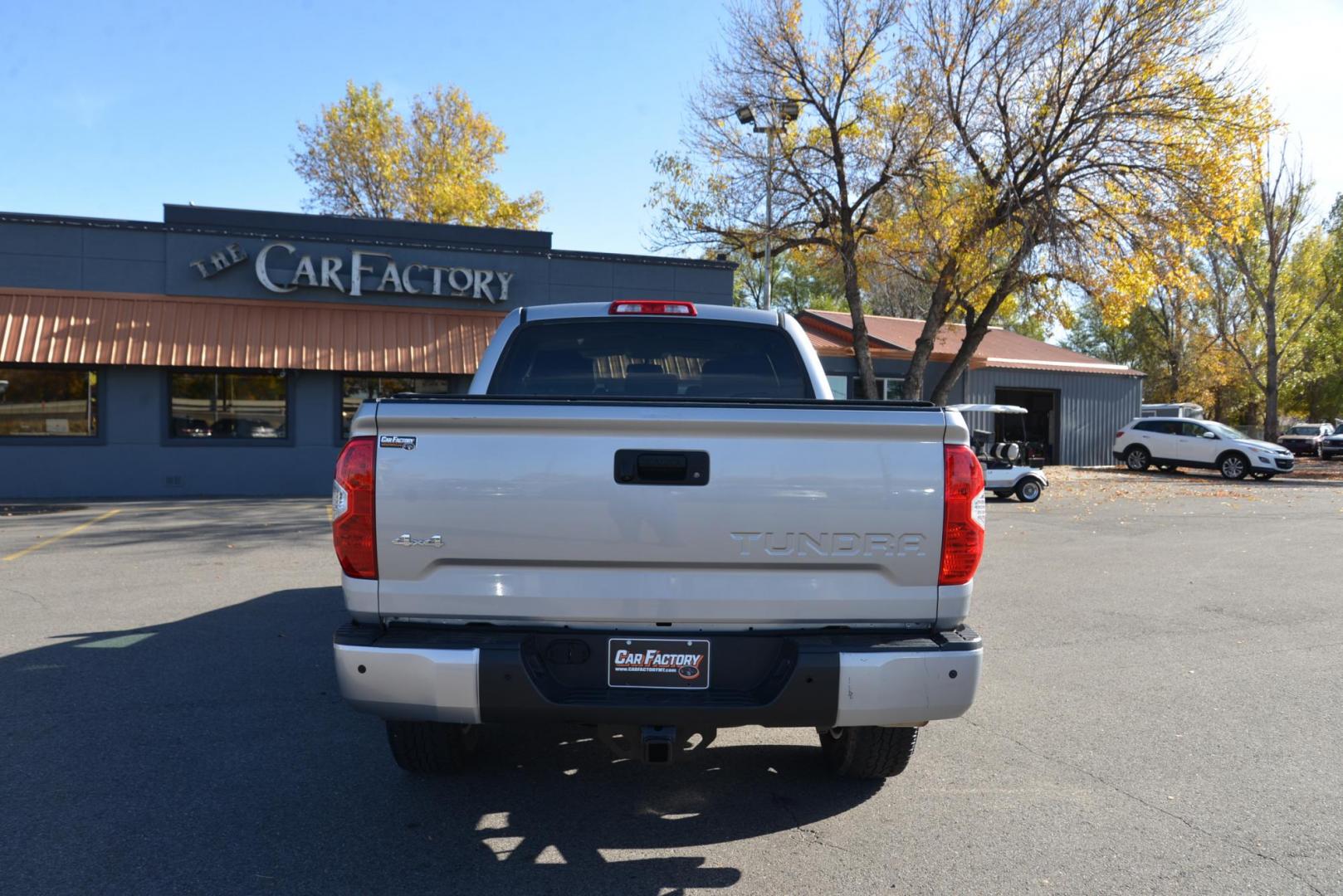 2017 Silver /Black Toyota Tundra Platinum CrewMax 5.7L 4WD (5TFAY5F14HX) with an 5.7L V8 DOHC 32V engine, 6A transmission, located at 4562 State Avenue, Billings, MT, 59101, (406) 896-9833, 45.769516, -108.526772 - 2017 Toyota Tundra Crew Max Platinum 4x4 The Tundra is a low mileage , One Owner Truck. It runs and drives nicely, The interior and exterior are clean. It has 20 Inch tires that are in good shape it has a 5 .7 Liter V8 that produces 381 Horsepower at 5,600 RPM and 401 Pound Foot of Torque at 3,6 - Photo#9