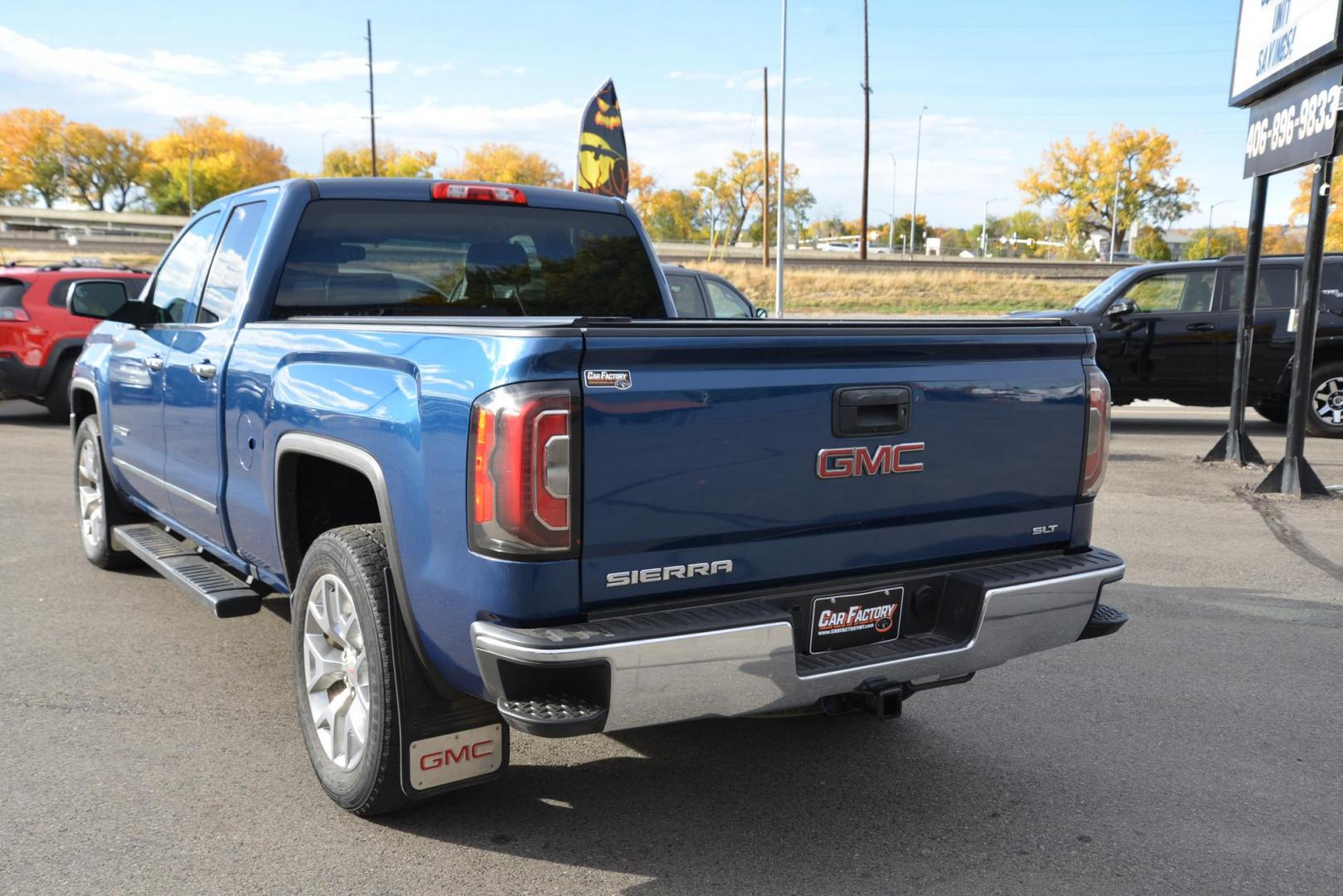 2016 Pacific Blue /Grey GMC Sierra 1500 SLT Double Cab 4WD (1GTV2NEC1GZ) with an 5.3L V8 OHV 16V engine, 6 speed automatic transmission, located at 4562 State Avenue, Billings, MT, 59101, (406) 896-9833, 45.769516, -108.526772 - Your looking at a 2016 GMC Sierra 1500 SLT 4x4 This low mileage Sierra is a one owner truck. There are multiple service records notated on the history report and there are no accidents recorded on the report. The Sierra runs and drives nicely, the interior and exterior are clean. The tires are 20 - Photo#4