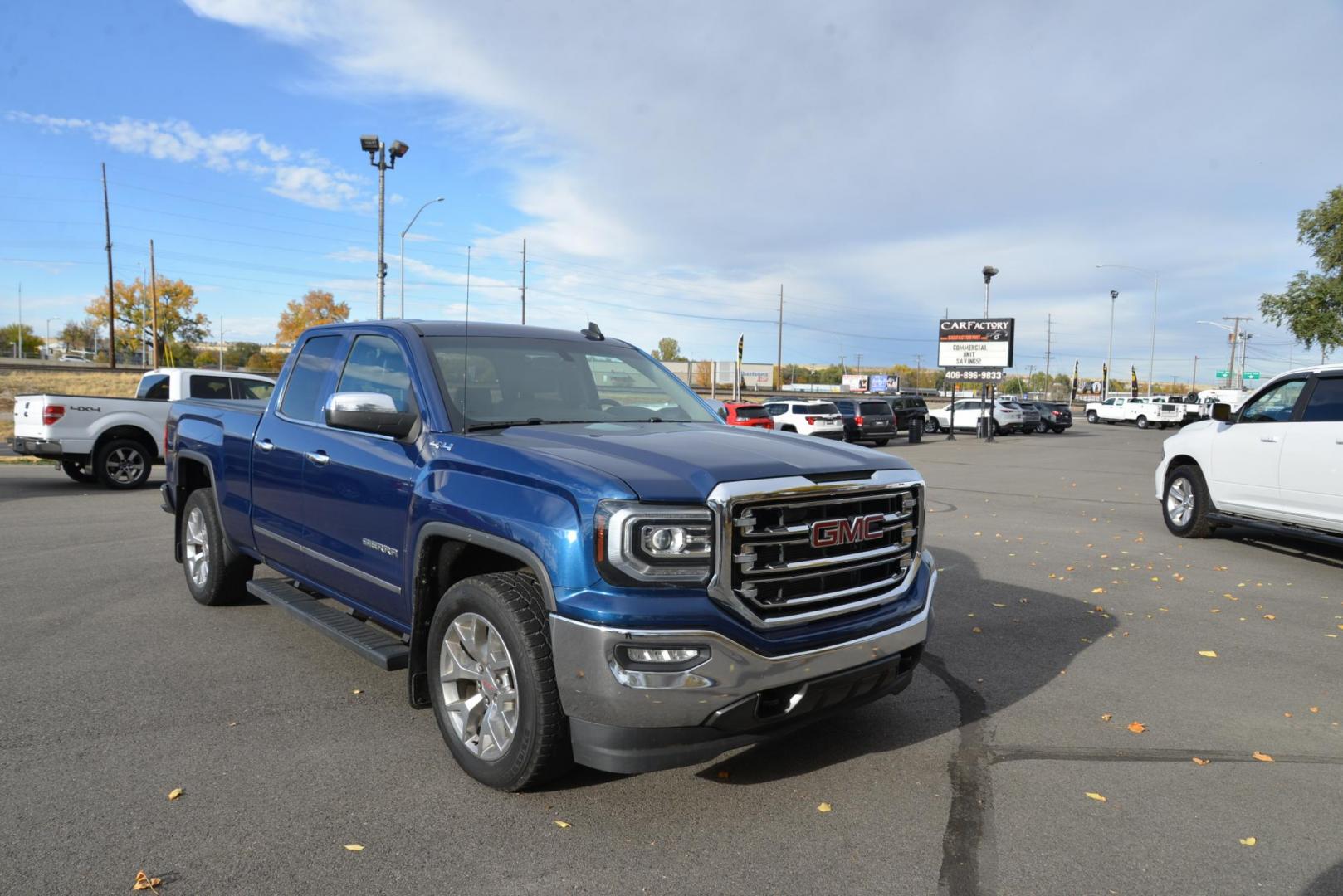 2016 Pacific Blue /Grey GMC Sierra 1500 SLT Double Cab 4WD (1GTV2NEC1GZ) with an 5.3L V8 OHV 16V engine, 6 speed automatic transmission, located at 4562 State Avenue, Billings, MT, 59101, (406) 896-9833, 45.769516, -108.526772 - Your looking at a 2016 GMC Sierra 1500 SLT 4x4 This low mileage Sierra is a one owner truck. There are multiple service records notated on the history report and there are no accidents recorded on the report. The Sierra runs and drives nicely, the interior and exterior are clean. The tires are 20 - Photo#5