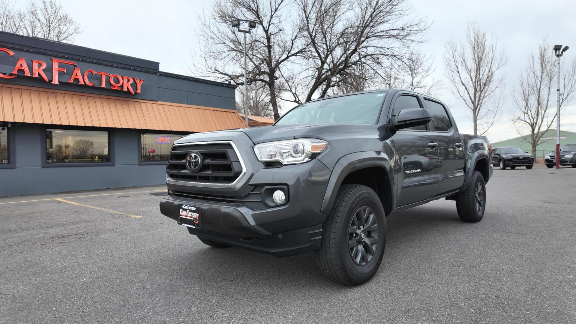 2022 Magnetic Gray Metallic /Black with red accents Toyota Tacoma SR5 Double Cab Long Bed V6 6AT 4WD (3TMCZ5ANXNM) with an 3.5L V6 DOHC 24V engine, 6A transmission, located at 4562 State Avenue, Billings, MT, 59101, (406) 896-9833, 45.769516, -108.526772 - 2022 Toyota Tacoma, SR5 Double Cab 4x4 The Tacoma is a One Owner Truck, There are no accidents recorded on the history report. The Interior and exterior are very clean. It runs and drives nicely. The 16 Inch Tires are in good condition It has the tried and true, reliable Atkinson Cycle V6 Engi - Photo#3