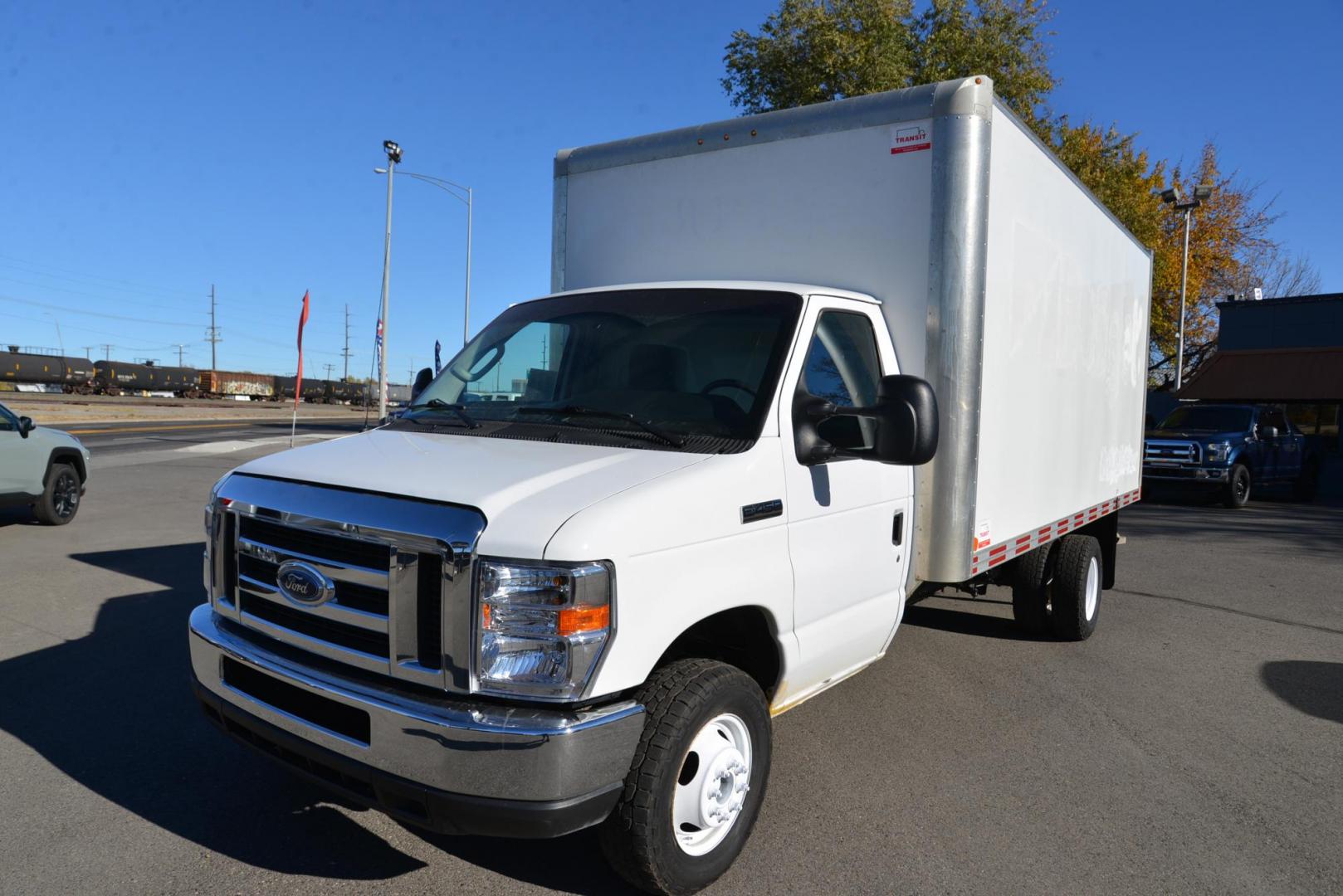 2019 Oxford White /Grey Ford Econoline E450 (1FDXE4FS6KD) with an 6.8L V10 SOHC 20V engine, 6-Speed Heavy Duty Automatic transmission, located at 4562 State Avenue, Billings, MT, 59101, (406) 896-9833, 45.769516, -108.526772 - 2019 Ford E450 Cutaway Cube Van This Low Mileage Ford is a 1 Owner Truck. there are no accidents recorded on the history report. It Runs and drives nicely. The Tires are 225/75 R16 Cooper Discover AT3's and they are in good condition. It has a 6.8 Liter V10 Engine, 6 Speed Automatic Transmissi - Photo#3