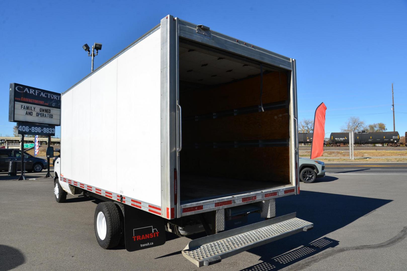 2019 Oxford White /Grey Ford Econoline E450 (1FDXE4FS6KD) with an 6.8L V10 SOHC 20V engine, 6-Speed Heavy Duty Automatic transmission, located at 4562 State Avenue, Billings, MT, 59101, (406) 896-9833, 45.769516, -108.526772 - 2019 Ford E450 Cutaway Cube Van This Low Mileage Ford is a 1 Owner Truck. there are no accidents recorded on the history report. It Runs and drives nicely. The Tires are 225/75 R16 Cooper Discover AT3's and they are in good condition. It has a 6.8 Liter V10 Engine, 6 Speed Automatic Transmissi - Photo#7