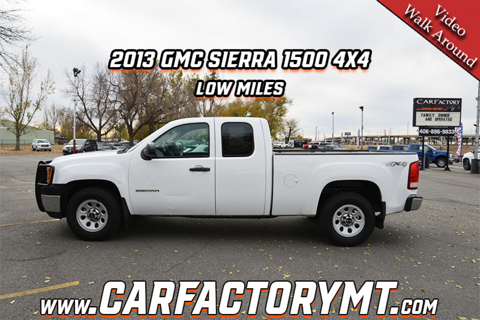 2013 Summit White /dark charcoal GMC Sierra 1500 Work Truck Ext. Cab 4WD (1GTR2TE71DZ) with an 5.3L V8 OHV 16V FFV engine, 6-Speed Automatic transmission, located at 4562 State Avenue, Billings, MT, 59101, (406) 896-9833, 45.769516, -108.526772 - Photo#1