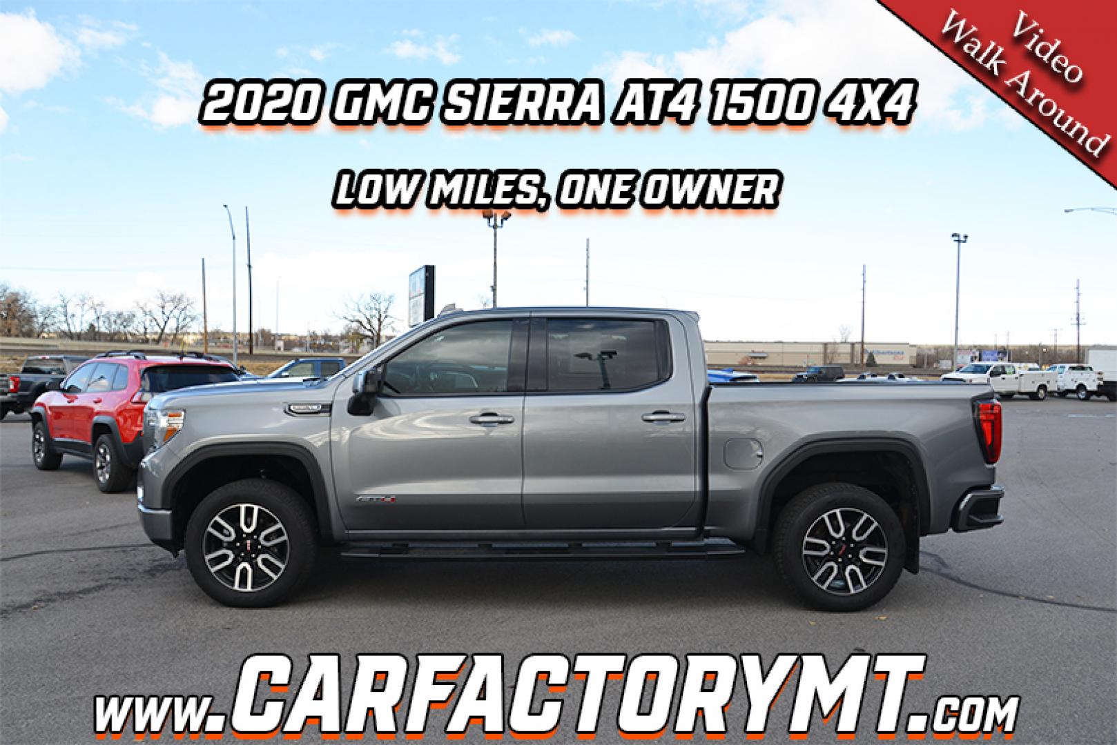 2020 Satin Steel Metallic /Jet Black GMC Sierra 1500 AT4 (1GTP9EEL0LZ) with an 6.2L V8 OHV 16V engine, 6A transmission, located at 4562 State Avenue, Billings, MT, 59101, (406) 896-9833, 45.769516, -108.526772 - Photo#1