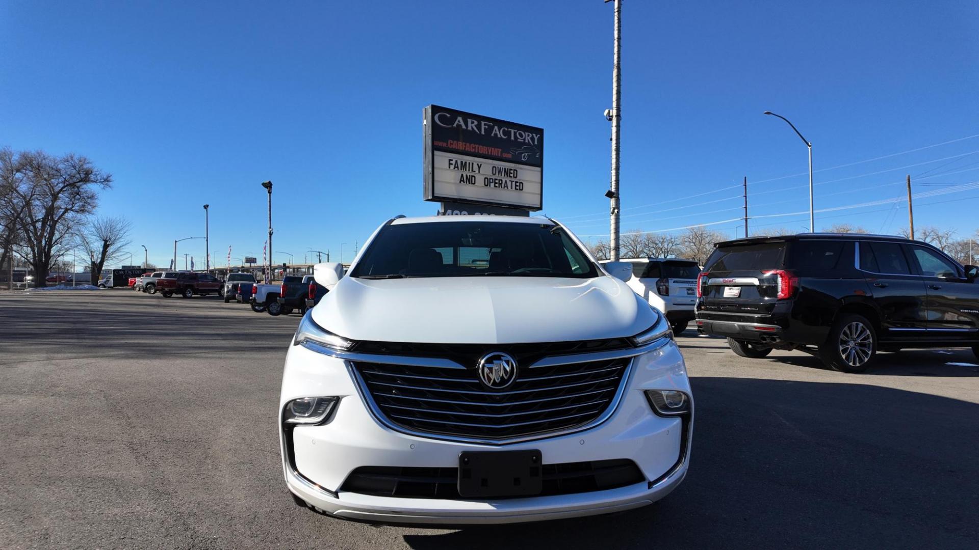 2022 Summit White /DARK GALVANIZED W/ EBONY Buick Enclave Premium AWD (5GAEVBKW7NJ) with an 3.6L V6 DOHC 24V engine, 9A transmission, located at 4562 State Avenue, Billings, MT, 59101, (406) 896-9833, 45.769516, -108.526772 - 2022 Buick Enclave Premium All Wheel Drive This Enclave is a One Owner vehicle, There are no accidents reported on the vehicle history report. The tires are in great shape and the Buick runs and drives quiet and smooth. If you want all the latest tech and 3rd row seating this is the cross over - Photo#2