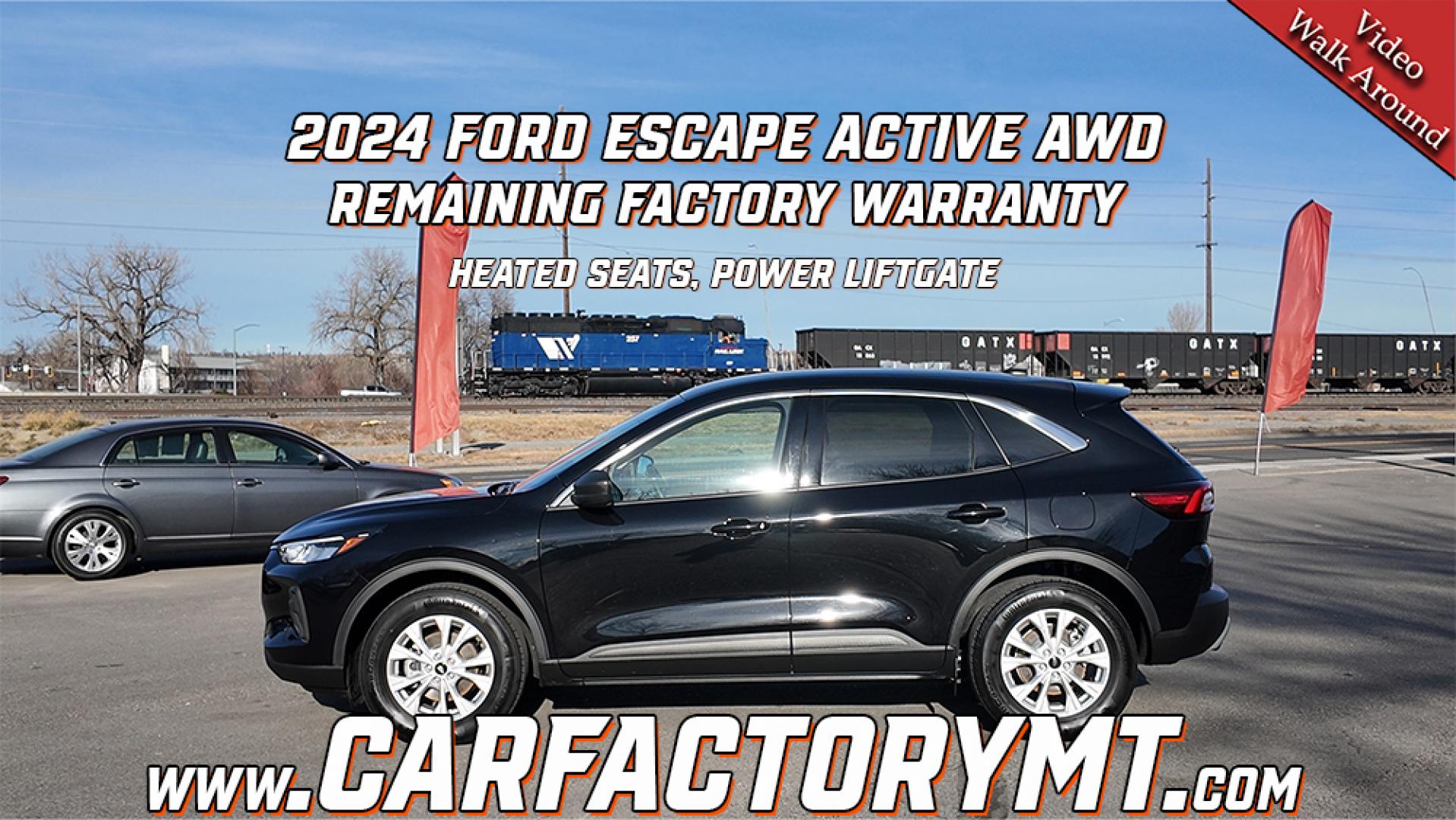 2024 Black /Black Ford Escape Active AWD (1FMCU9GN5RU) with an 1.5L L3 engine, 8 Speed Automatic transmission, located at 4562 State Avenue, Billings, MT, 59101, (406) 896-9833, 45.769516, -108.526772 - 2024 Ford Escape Active All Wheel Drive This Escape is a one owner vehicle with no accidents recorded on the history report, It has remaining Factory Warranty. The interior and exterior are clean. The 17 Inch Continental Pro Contact Tires are in great shape. it has a 1.5 Liter EcoBoost Engine, 8 S - Photo#1