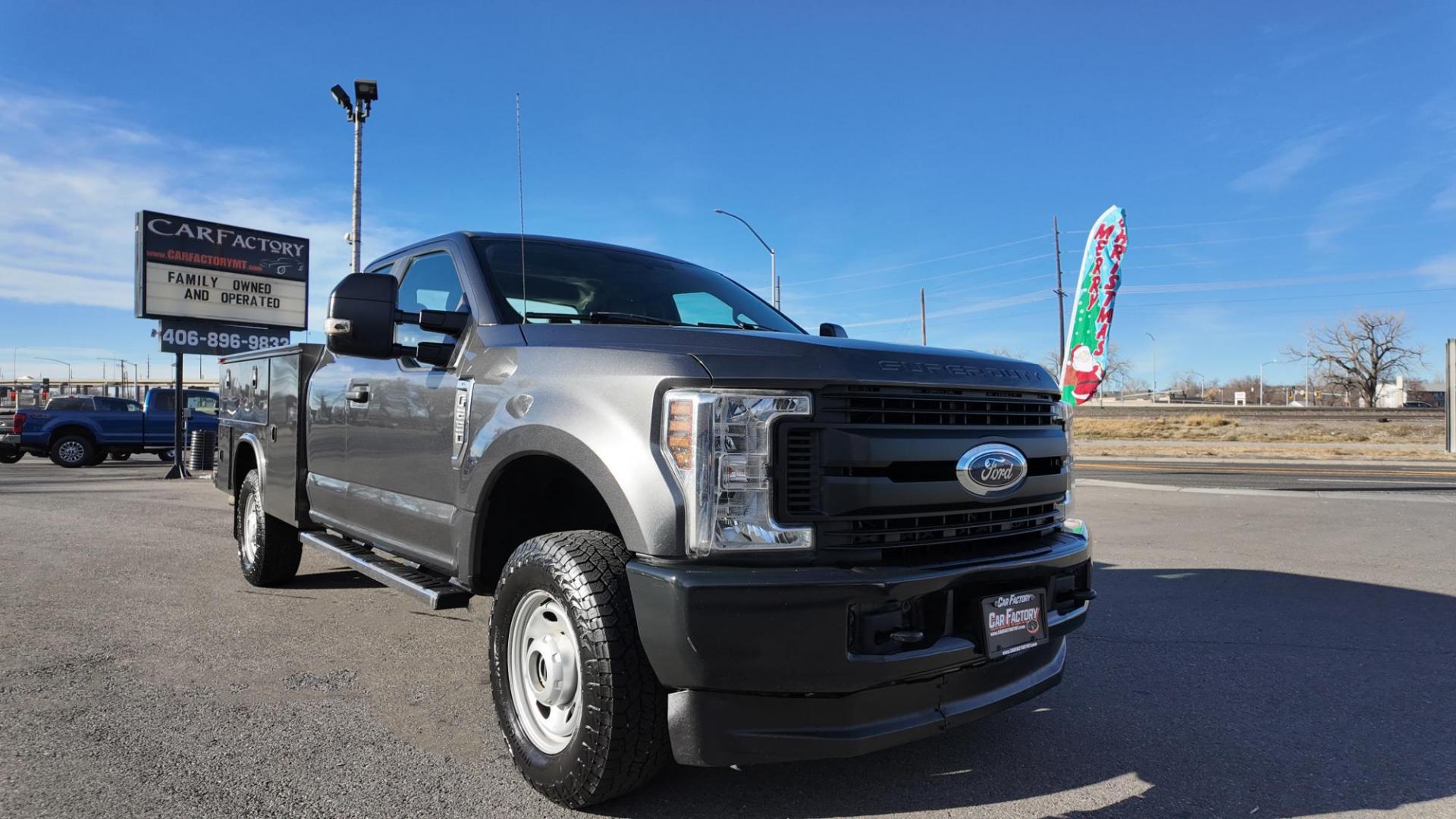 2019 Magnetic Gray Metallic /Grey Earth Ford F-250 SD XL (1FD7X2B60KE) with an 6.2L V8 OHV 16V engine, 6 speed automatic transmission, located at 4562 State Avenue, Billings, MT, 59101, (406) 896-9833, 45.769516, -108.526772 - 2019 Ford F250 Super Cab 4x4 with a Knapheide Service Body The Ford has been inspected and serviced. Ready to go to the job site today. There are no accidents recorded on the history report. The Truck runs and drives nicely. The 17 Inch Hankook Dynapro tires are in good condition. The interior an - Photo#2