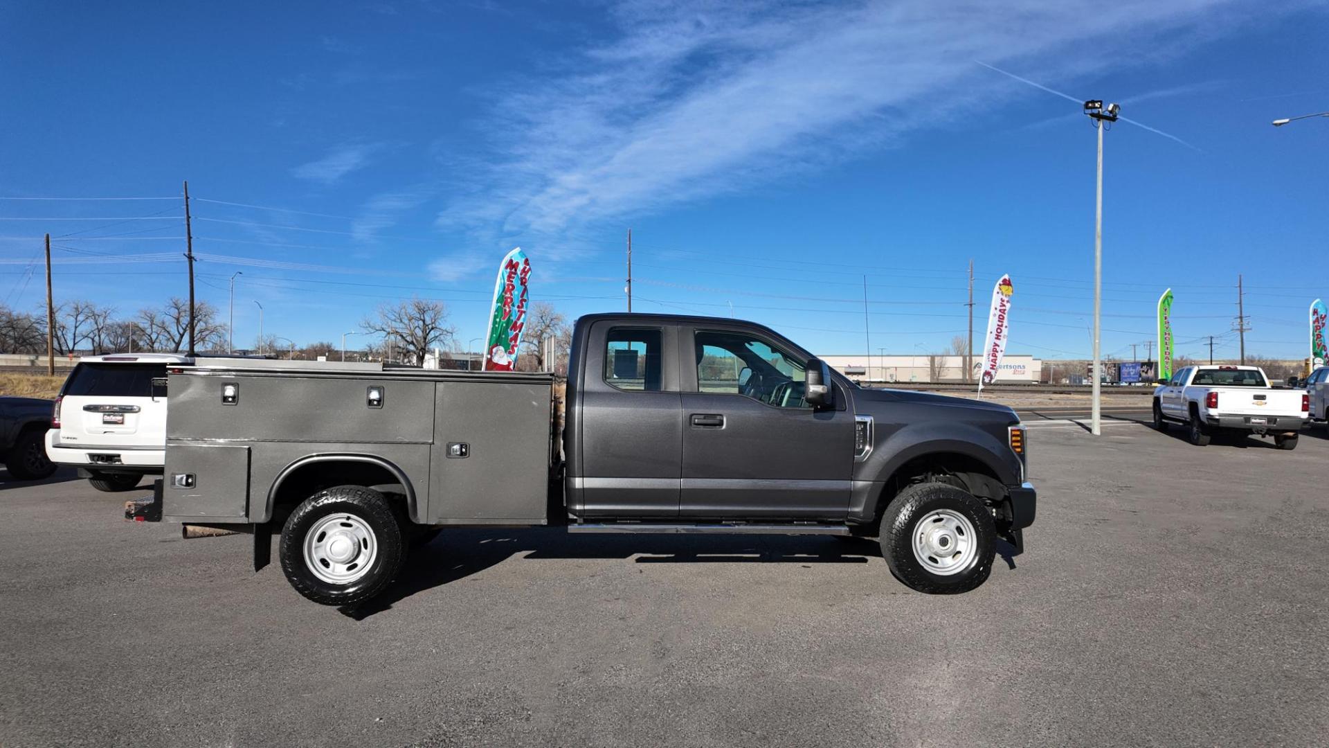 2019 Magnetic Gray Metallic /Grey Earth Ford F-250 SD XL (1FD7X2B60KE) with an 6.2L V8 OHV 16V engine, 6 speed automatic transmission, located at 4562 State Avenue, Billings, MT, 59101, (406) 896-9833, 45.769516, -108.526772 - 2019 Ford F250 Super Cab 4x4 with a Knapheide Service Body The Ford has been inspected and serviced. Ready to go to the job site today. There are no accidents recorded on the history report. The Truck runs and drives nicely. The 17 Inch Hankook Dynapro tires are in good condition. The interior an - Photo#3