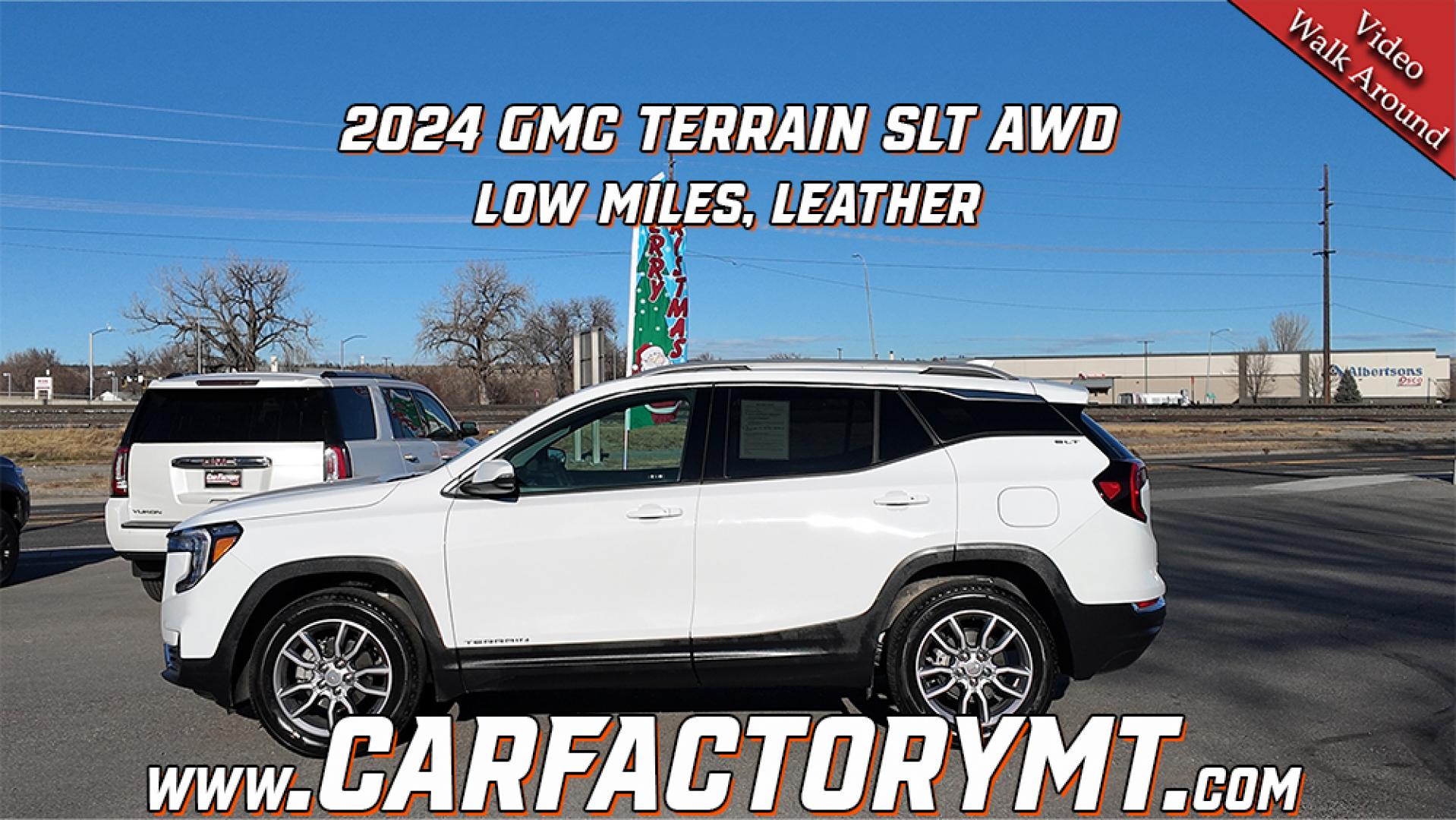 2024 Summit White /Jet Black GMC Terrain SLT AWD (3GKALVEG1RL) with an 1.5L L4 DOHC 16V TURBO engine, 6A transmission, located at 4562 State Avenue, Billings, MT, 59101, (406) 896-9833, 45.769516, -108.526772 - 2024 GMC Terrain SLT All Wheel Drive The Terrain is a One Owner vehicle with no accidents recorded on the history report. It has less than 6,000 miles and comes with the remaining factory warranty. The 18 Inch Michelin tires are in good shape. it has a 1.5 Liter 4 cylinder engine, 9 Speed automati - Photo#1