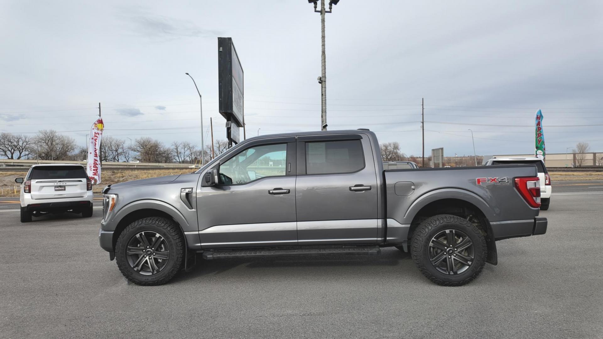 2021 Grey /Black Ford F-150 (1FTFW1E53MF) with an 5.0L V8 OHV 16V engine, 6A transmission, located at 4562 State Avenue, Billings, MT, 59101, (406) 896-9833, 45.769516, -108.526772 - This is a 2021 Ford F150 Lariat SuperCrew 4x4 with a 5 and a half foot bed This Ford runs and drives nicely, there are no accidents recorded on the history report. The Interior and exterior are clean, The 20 Inch Goodyear Wrangler Tires are in great shape it has a 5 Liter V8, 10 Speed automati - Photo#1