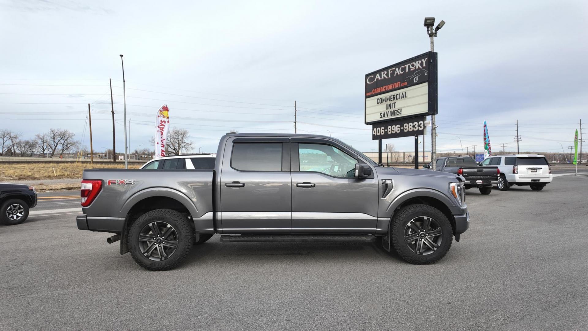 2021 Grey /Black Ford F-150 (1FTFW1E53MF) with an 5.0L V8 OHV 16V engine, 6A transmission, located at 4562 State Avenue, Billings, MT, 59101, (406) 896-9833, 45.769516, -108.526772 - This is a 2021 Ford F150 Lariat SuperCrew 4x4 with a 5 and a half foot bed This Ford runs and drives nicely, there are no accidents recorded on the history report. The Interior and exterior are clean, The 20 Inch Goodyear Wrangler Tires are in great shape it has a 5 Liter V8, 10 Speed automati - Photo#7