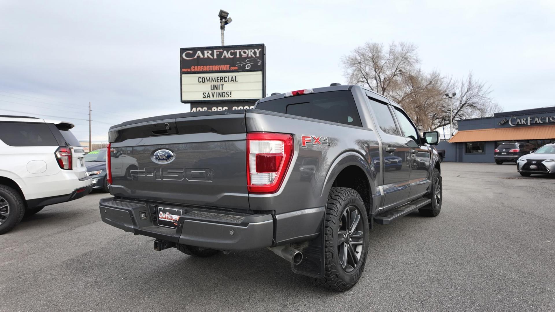 2021 Grey /Black Ford F-150 (1FTFW1E53MF) with an 5.0L V8 OHV 16V engine, 6A transmission, located at 4562 State Avenue, Billings, MT, 59101, (406) 896-9833, 45.769516, -108.526772 - This is a 2021 Ford F150 Lariat SuperCrew 4x4 with a 5 and a half foot bed This Ford runs and drives nicely, there are no accidents recorded on the history report. The Interior and exterior are clean, The 20 Inch Goodyear Wrangler Tires are in great shape it has a 5 Liter V8, 10 Speed automati - Photo#8