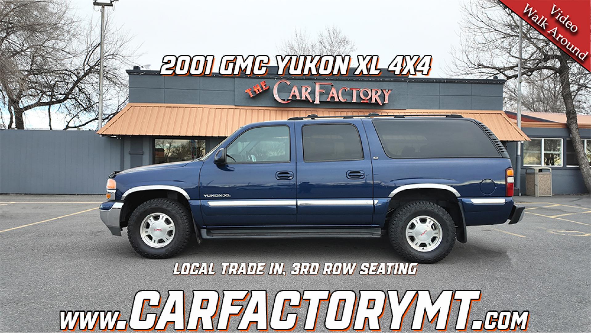 2001 Indigo Blue Metallic /Graphite/Med Gray GMC Yukon XL SLE (1GKFK16T31J) with an 5.3L V8 OHV 16V engine, 4-Speed Automatic Overdrive transmission, located at 4562 State Avenue, Billings, MT, 59101, (406) 896-9833, 45.769516, -108.526772 - Photo#1