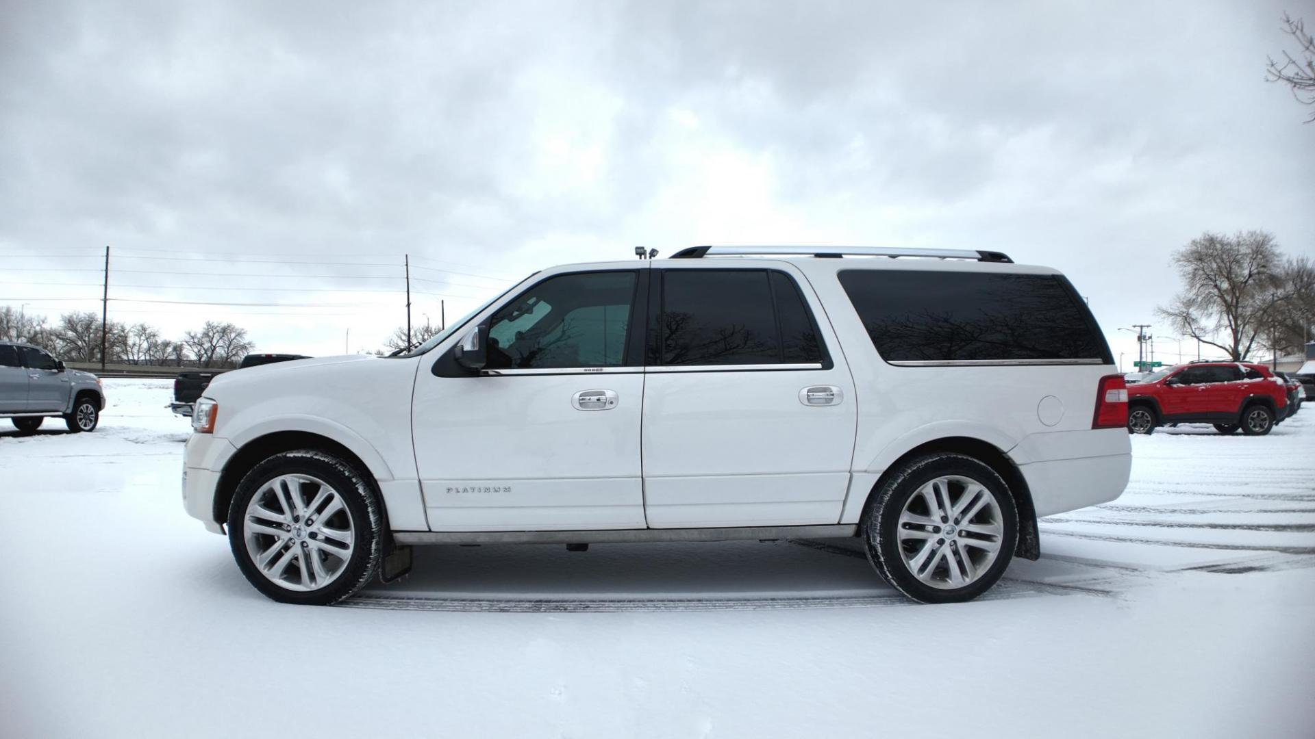 2016 White Platinum Metallic /Black Ford Expedition EL Platinum 4WD (1FMJK1MT1GE) with an 3.5L V6 DOHC 24V FFV engine, 6-Speed Automatic transmission, located at 4562 State Avenue, Billings, MT, 59101, (406) 896-9833, 45.769516, -108.526772 - 2016 Ford Expedition EL( Extended Length) 4x4 Platinum This Ford has no accidents recorded on the history report. The Interior and exterior are clean. the SUV runs and drives well. The 22 Inch tires are in good shape. It has a 3 point 5 Liter Ecoboost V6, 6 speed automatic transmission, 3 73 - Photo#4