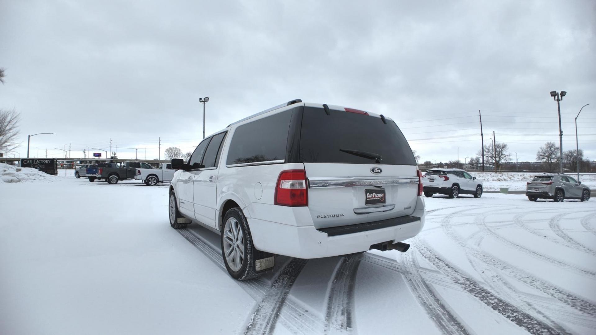 2016 White Platinum Metallic /Black Ford Expedition EL Platinum 4WD (1FMJK1MT1GE) with an 3.5L V6 DOHC 24V FFV engine, 6-Speed Automatic transmission, located at 4562 State Avenue, Billings, MT, 59101, (406) 896-9833, 45.769516, -108.526772 - 2016 Ford Expedition EL( Extended Length) 4x4 Platinum This Ford has no accidents recorded on the history report. The Interior and exterior are clean. the SUV runs and drives well. The 22 Inch tires are in good shape. It has a 3 point 5 Liter Ecoboost V6, 6 speed automatic transmission, 3 73 - Photo#5